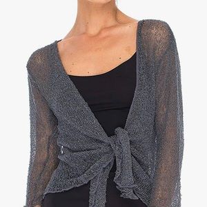 Women’s sheer shrug tie top.